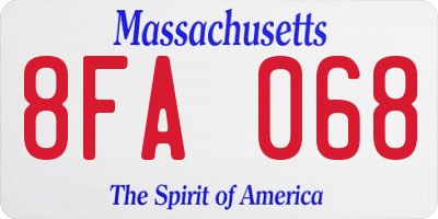 MA license plate 8FA068