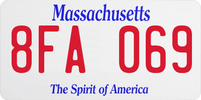MA license plate 8FA069