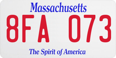 MA license plate 8FA073