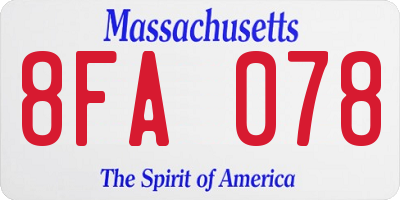 MA license plate 8FA078
