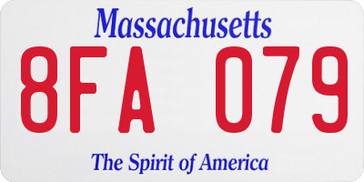 MA license plate 8FA079