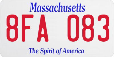 MA license plate 8FA083