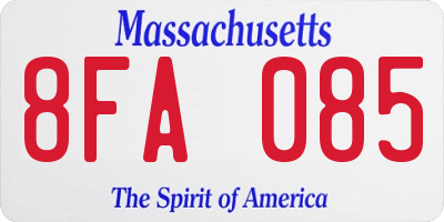 MA license plate 8FA085