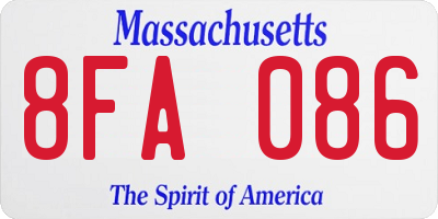 MA license plate 8FA086