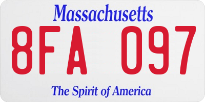 MA license plate 8FA097