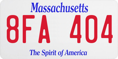 MA license plate 8FA404