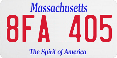 MA license plate 8FA405