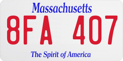MA license plate 8FA407