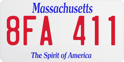 MA license plate 8FA411