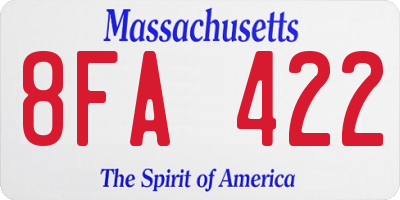 MA license plate 8FA422