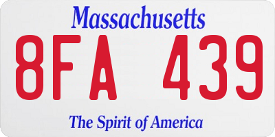 MA license plate 8FA439