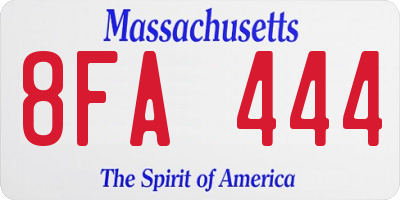 MA license plate 8FA444