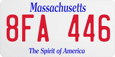 MA license plate 8FA446