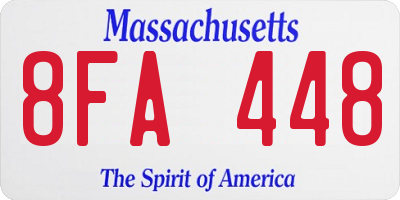 MA license plate 8FA448