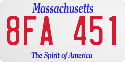 MA license plate 8FA451