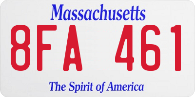 MA license plate 8FA461