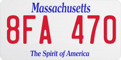 MA license plate 8FA470