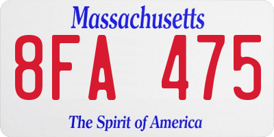 MA license plate 8FA475