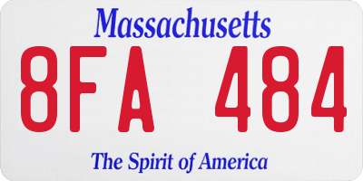 MA license plate 8FA484