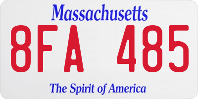 MA license plate 8FA485