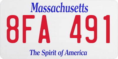 MA license plate 8FA491