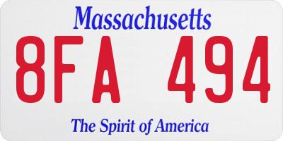 MA license plate 8FA494