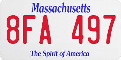 MA license plate 8FA497