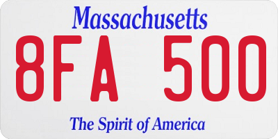 MA license plate 8FA500