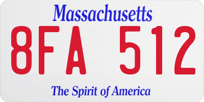MA license plate 8FA512
