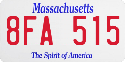 MA license plate 8FA515