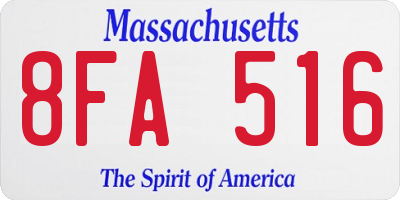 MA license plate 8FA516
