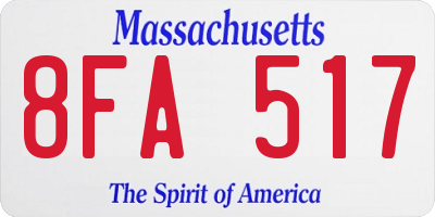 MA license plate 8FA517