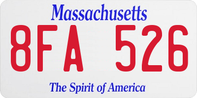 MA license plate 8FA526