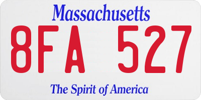 MA license plate 8FA527