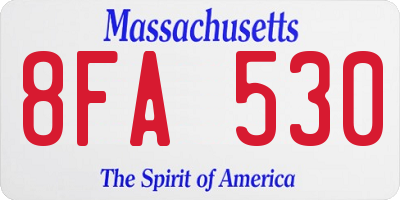 MA license plate 8FA530