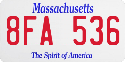 MA license plate 8FA536