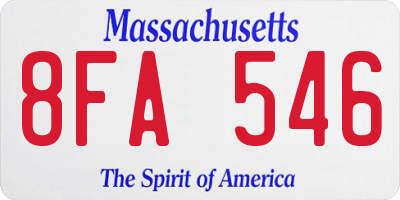 MA license plate 8FA546
