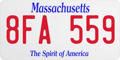 MA license plate 8FA559