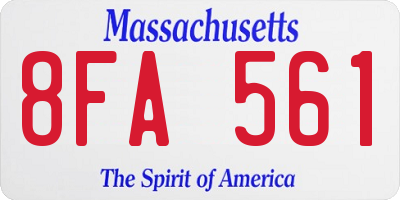 MA license plate 8FA561