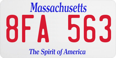 MA license plate 8FA563