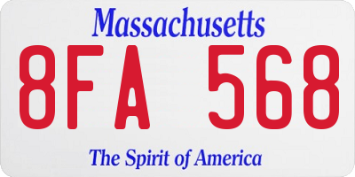 MA license plate 8FA568