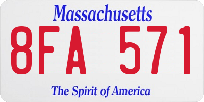 MA license plate 8FA571