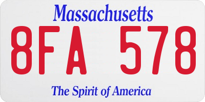 MA license plate 8FA578