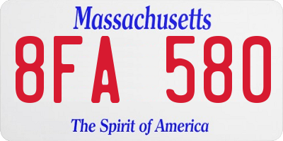 MA license plate 8FA580