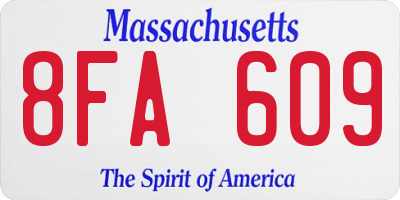 MA license plate 8FA609