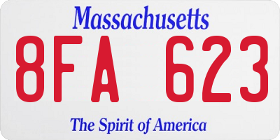 MA license plate 8FA623
