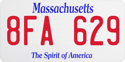 MA license plate 8FA629