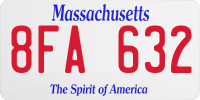 MA license plate 8FA632