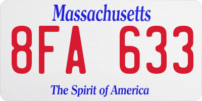 MA license plate 8FA633