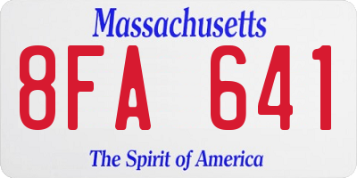 MA license plate 8FA641